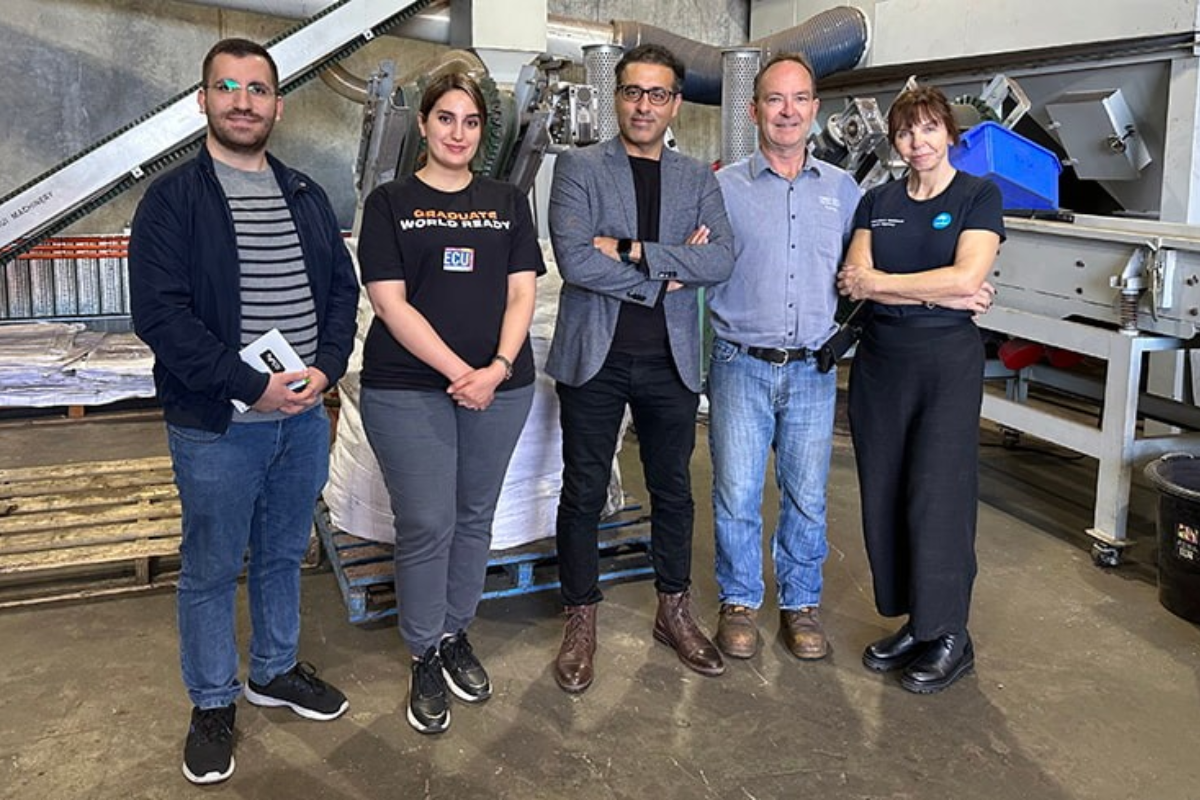 ECU's Nima Fakhralmobasheri, Yasaman Boroumand, Assoc Professor Amir Razmjou, Murray Connop and Roma Sharp from Connop Metal.