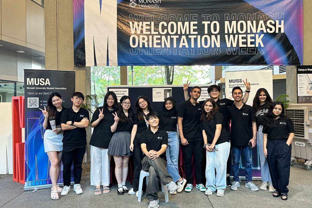 A group of students at orientation day at Monash Malaysia